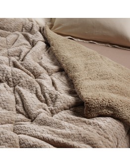 DAS HOME ΚΟΥΒΕΡΤΟΠΑΠΛΩΜΑ SHERPA ΜΟΝΟ 1367 TAUPE